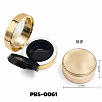 Kotak Kompak Isi Ulang Kosong untuk Air Cushion, Wadah Foundation Bulat Mewah Warna Emas dengan Cermin, Kemasan Makeup Label Pribadi OEM