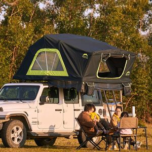 Tente de toit à coque dure pliable compacte <span class=keywords><strong>Voyager</strong></span> Pro pour SUV tout-terrain Camping voyage par voie terrestre 4x4 aventure étanche RTT - Product Image 4