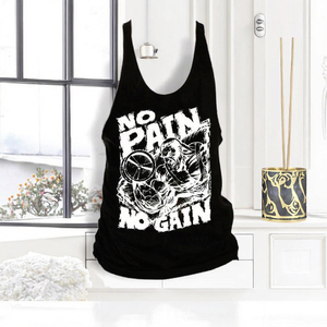 Nouveau design, sans douleur il n'y a pas de gain, débardeur de sport à séchage rapide, tee-shirt de musculation, fitness, bodybuilding, sans manches, respirant, tricoté - Product Image 2