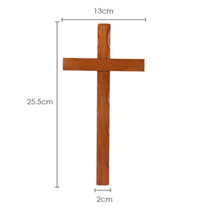 25cm 큰 십자가 벽 다크 브라운 나무 십자가 홈 장식 나무 벽걸이 교회 항목 - Product Image 2