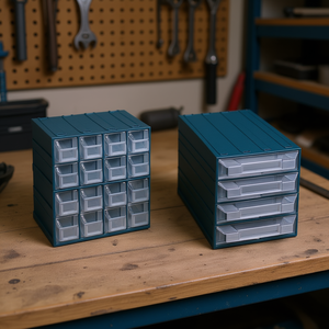 TTAKE Drawer <b>Cabinet</b> Label Cab <b>Tool</b> Containers 12 Drawer Stackable <b>Storage</b> Organizer for Workshop Garage - Product Image 2