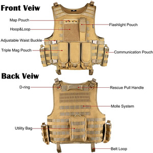 Custom 600D Polyester Protective Security Guard Molle Armored Vest Combat Security Tactical Vest