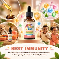 Gouttes liquides multivitaminées naturelles pour enfants OEM, absorption rapide, nutriments essentiels, alimentation quotidienne, défense immunitaire