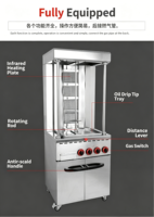 Rôtissoire verticale motorisée à gaz et électrique, pour shawarma moyen-oriental et brésilien, alimentée au propane, semi-automatique, pour intérieur et extérieur
