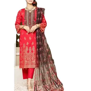 批发优质2022最新设计巴基斯坦女士夏季shalwar kameez定制颜色尺寸最佳拼接质量