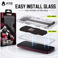 Protection d'écran en verre trempé HD 9H transparente personnalisée avec boîte magique anti-poussière pour iPhone 18 17 16 Pro Max, sans bulles