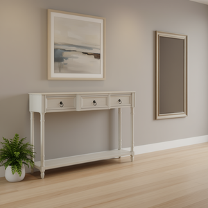 <b>Console</b> <b>Table</b> with Projecting Drawers Antique White Solid Wood MDF Entryway <b>Storage</b> Living Room Furniture - Product Image 2