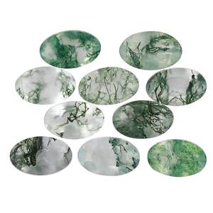 YASHEE - Piedra Preciosa de Ágata Musgosa Natural, Corte Ovalado de 5x3 mm, Suministro para la Fabricación de Joyas, Piedra Curativa de Cristal Verde - Product Image 1