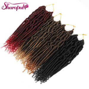 Extensions de <span class=keywords><strong>cheveux</strong></span> synthétiques pré-torsadées <span class=keywords><strong>pour</strong></span> tresses au crochet, Bomb Twists pré-bouclées <span class=keywords><strong>pour</strong></span> Spring Passion Twist - Product Image 5