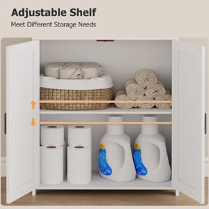 67" <strong>Tall</strong> <strong>Bathroom</strong> <strong>Storage</strong> Cabinet, Freestanding Farmhouse Cabinet with 2 Doors and Shelves, <strong>Bathroom</strong> Organizers and <strong>Storage</strong> - Product Image 4