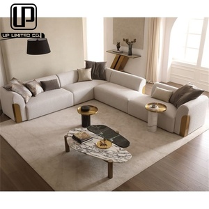 Sofá Modular de 3 Plazas de Cuero Genuino Blanco, Diseño Elegante y Moderno Estilo Turco para Sala de Estar, Tapizado en Terciopelo - Product Image 5