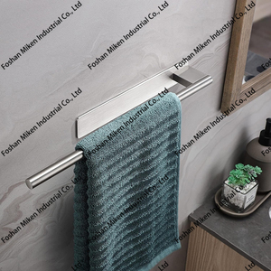 Toallero individual de acero adhesivo, toallero de pared para baño, Agujero no perforado, toallero de acero inoxidable, toallero de baño - Product Image 3