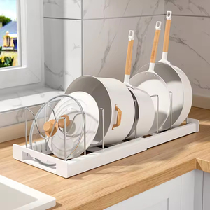 Extendable Non-folding <b>Dish</b> <b>Rack</b> Countertop Drainer Pot Lid Organizer Kitchen Storage Cabinet Single Tier Eco-friendly Powder - Product Image 1