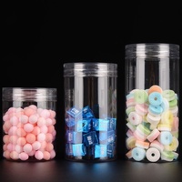 Ventes en gros de pots en plastique PET transparent de 75 mm de diamètre pour les noix, les collations, le thé aux fleurs, le stockage, pots à large ouverture scellés, couleur personnalisée