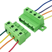 Connecteur de bornier industriel sans soudure à pas de 7,62 mm, avec fixation et ensemble de fiches mâles et femelles enfichables