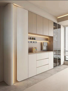 Credenza in Legno Massello con Chiusura Ammortizzata e Portabottiglie per Sala da Pranzo Moderna a <span class=keywords><strong>Piano</strong></span> Aperto - Product Image 3