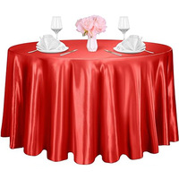 Vente en gros de nappe ronde en satin de 120 pouces de diamètre 305cm nappe en satin de soie élégante pour la décoration de table de banquet de mariage
