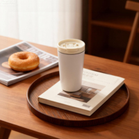 Mug à café en acier inoxydable à double paroi de 14 oz, facile à nettoyer, avec couvercle amovible, tasse à café de voyage isolée sous vide, logo personnalisé