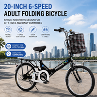 Vélo pliant pour homme adulte de 20 pouces à 6 vitesses, amortissant, idéal pour le cyclisme urbain et les trajets quotidiens – Vente en gros et sur mesure