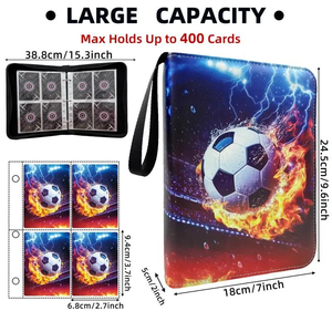 Y Y Custom 400-Pocket Football Card Binder, 4-Pocket Waterproof Album with Removable Sleeves for Collectors - Product Image 6