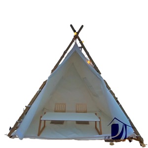 Tente d'extérieur Trigone en toile imperméable 2000-3000 mm, tente pyramidale pour l'été, structure à une chambre - Product Image 5