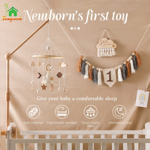 <span class=keywords><strong>Baby</strong></span> Wieg Mobiel Voor Jongens Meisjes Kinderkamer Mobiel Genderneutraal Handgehaakt Plafond Mobiele Sterren Wolken Maan - Product Image 3