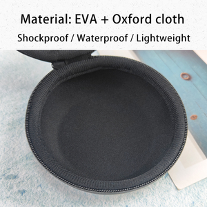 Étui rond classique noir en EVA, mini-étui de protection pour écouteurs avec fermeture éclair, boîte de transport portable pour montre professionnelle - Product Image 2