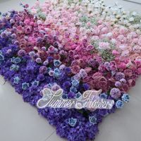 Panneau mural 3D en tissu de haute qualité, motif fleurs artificielles Valar Baby Breath, roses dégradées en rouleau, pour Noël