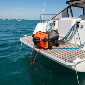 Pompe à eau à diaphragme Vevor 12V 3GPM, pompe marine à 4 chambres avec pressostat pour utilisation en bateau - Product Image 2