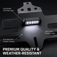 Soporte de matrícula de acero inoxidable de alta calidad para CFMOTO 450SR 450SR-S 2023-2025, eliminador de guardabarros trasero con luz LED
