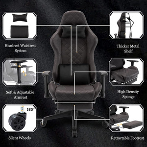 Muestra Gratis <span class=keywords><strong>Precio</strong></span> al por mayor <span class=keywords><strong>Profesional</strong></span> <span class=keywords><strong>Gamer</strong></span> Ergonómico Cuero Girar <span class=keywords><strong>Pc</strong></span> Ajustable Gaming Computer Sillas con reposapiés - Product Image 6