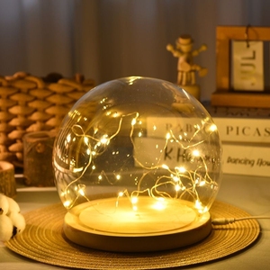 Tùy chỉnh Glass <span class=keywords><strong>Dome</strong></span> với đèn LED Glass Bell <span class=keywords><strong>Dome</strong></span> với cơ sở bằng gỗ chất lượng cao Glass <span class=keywords><strong>Dome</strong></span> - Product Image 3