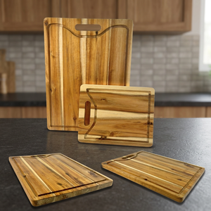 Ensemble de planches à découper en bois rectangulaires avec poignée, pack combiné, planches à découper de cuisine - Product Image 2