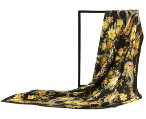 ホット販売ファッションレディースラージラグジュアリーデザイナーデジタルシルクプリントヘッドシルクスカーフショール女性用ギフト