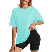 T-shirts d'été à col rond pour femmes, hauts sexy à manches courtes, personnalisables, écologiques, séchage rapide, respirants, en polyester/coton de haute qualité