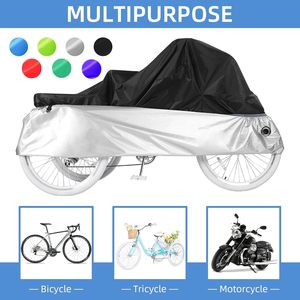 Copertura per triciclo per adulti copri bici impermeabile all'aperto per 2 biciclette a polvere di sole a prova di vento copertura per bicicletta foro di blocco in poliestere - Product Image 4