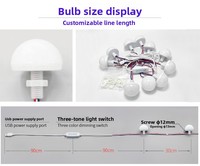 Lampe frontale pour miroir enfant 5V 12V en plastique, diamètre de vis 48, pour coiffeuse, lumière de miroir de maquillage 3CCT