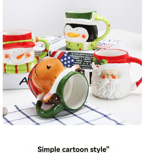 Tazas de Cerámica Navideñas al por Mayor Hechas en Fábrica, Tazas de Agua Creativas con Animales en 3D, Tazas de Café con Dibujos Animados - Product Image 6
