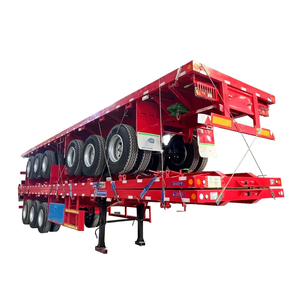 Trailer Container 2 Axle 40 Feet 20Ft 40Ft Container Carry Flatbed <b>Truck</b> Flat <b>Bed</b> Container Trailer - Product Image 2
