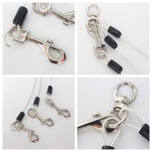 حبل بسيط من الحديد الناعم لربط الكلاب مع غطاء بلاستيكي وخطاف دوار مزدوج للاستخدام الخارجي للقطط والكلاب - Product Image 2