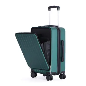 Manufacturing Custom Logo Spinner 4 Wheels ABS Trolley Travel Suitcase Bag Carry On Luggage With Laptop Compartment