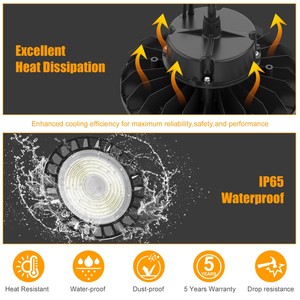 High Brightness Highbay Manufacture Hanging Hook Microwave Color Temperature 3cct sport club Gym Round Hi Ufo High Bay Lamp - Product Image 4