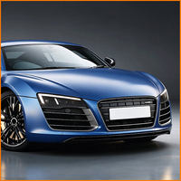 Pour Audi R8 2008-2014 : Ensemble de phares LED avec feux de jour, 4 lentilles, faisceau matriciel et clignotants séquentiels – Pièce de remplacement