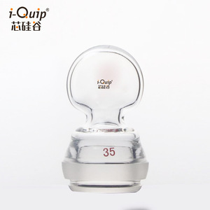 Tapón de fresado de bola hueca de silicona H3985 de vidrio de borosilicato alto para caja de guantes de laboratorio - Product Image 3