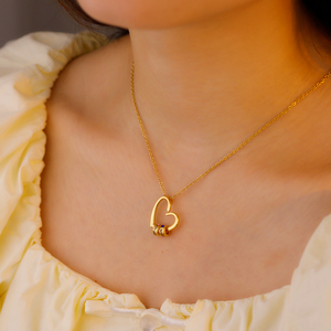 Collar con Colgante de Corazón con Nombre de Familia, Joyería de Cumpleañ<span class=keywords><strong>os</strong></span> y Navidad para Madre, Abuela, Esposa, Amigas, con Cuentas de Piedras de Nacimiento Grabables - Product Image 6