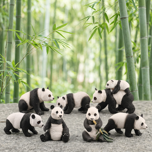 Figurines d'animaux sauvages en PVC Aunen, très demandées, ensemble de 7 figurines géantes de panda en voie d'extinction, jouets pour enfants - Product Image 3