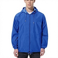 Vestes d'extérieur imperméables et coupe-vent personnalisées OEM, veste coupe-vent noire à capuche pour hommes