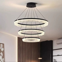 Lustre LED de luxe léger italien pour salon et restaurant, forme anneau, télécommande, gradation progressive, fabricants de Zhongshan