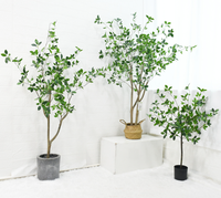Plantes artificielles en pot vert, ficus banian, feuilles de ficus, arbre paysager, décoration d'intérieur