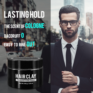 Arcilla Capilar Mate de 100g para Hombre, Fijación Fuerte, Bajo Brillo, <span class=keywords><strong>Cera</strong></span> Estilizadora, Textura Flexible, Aroma a Colonia, Logotipo Personalizado, Pomada para el Cabello - Product Image 3